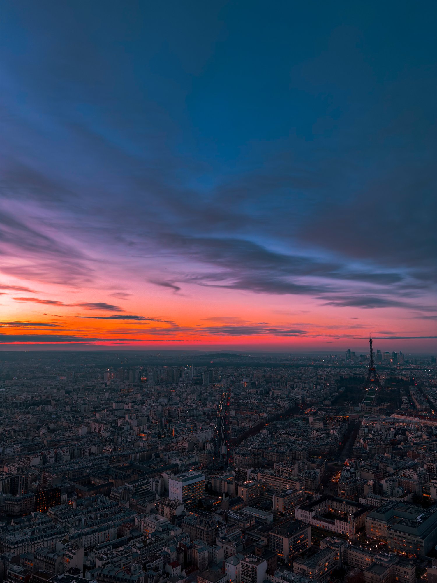 Paris Aerial Sunset